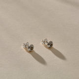 Temple Black Diamonds Studs | Silver
