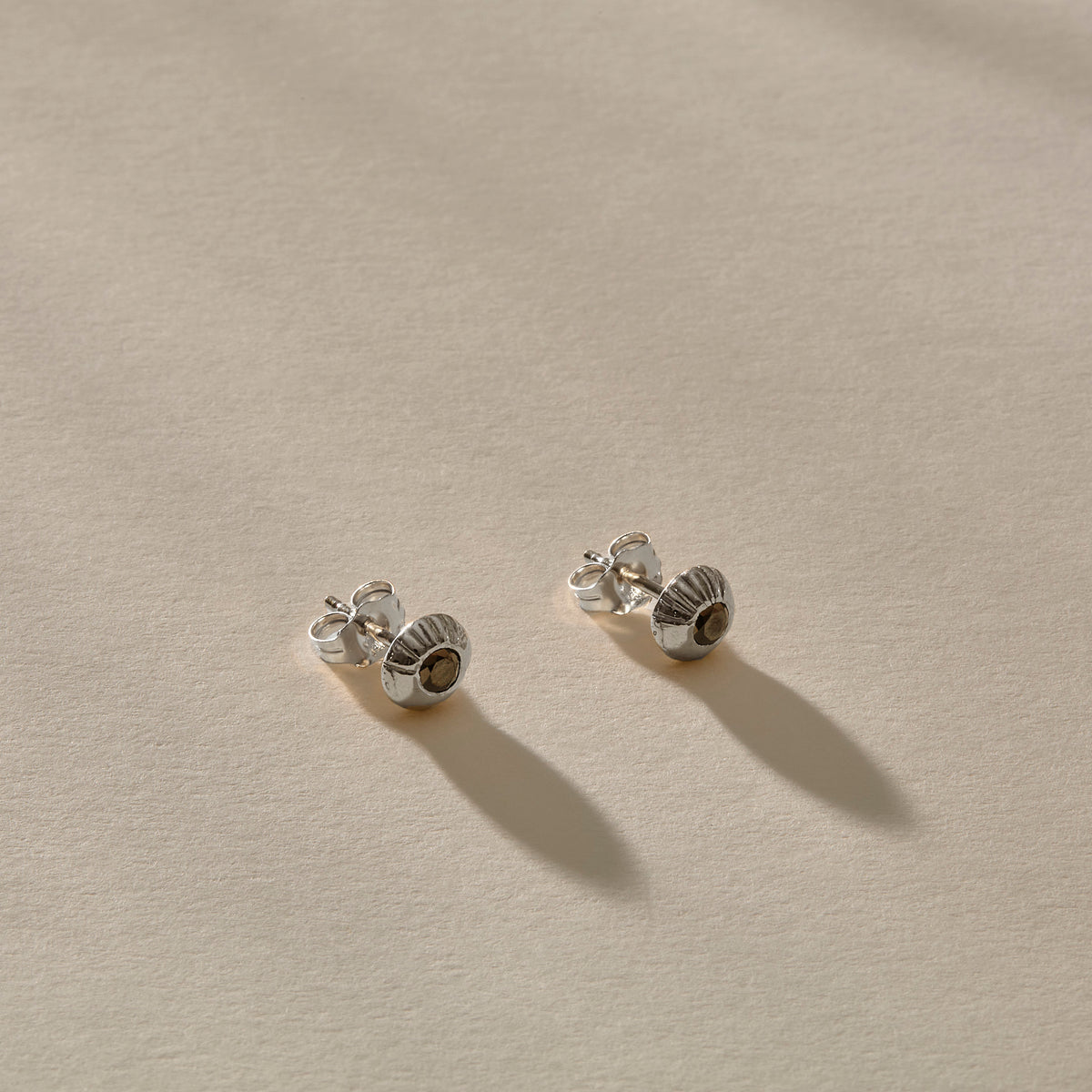 Temple Black Diamonds Studs | Silver
