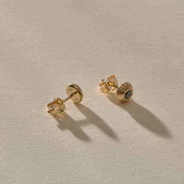 The Temple Studs with Black Diamonds
