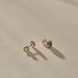 Temple Black Diamonds Studs | Silver