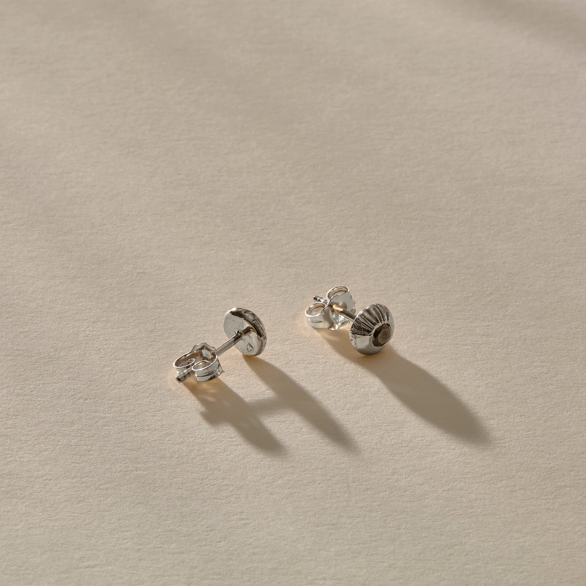 Temple Black Diamonds Studs | Silver