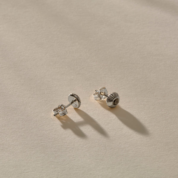 Temple Black Diamonds Studs | Silver