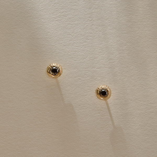 The Temple Studs with Black Diamonds