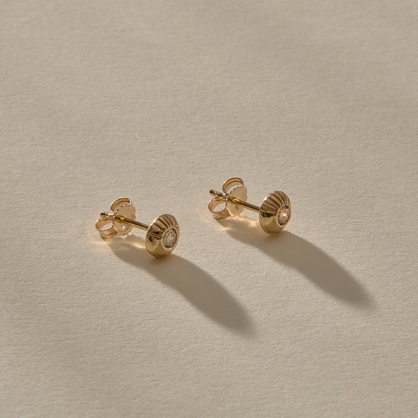 The Temple Studs with Champagne Diamonds