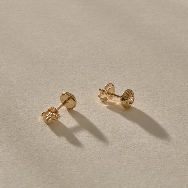 The Temple Studs with Champagne Diamonds