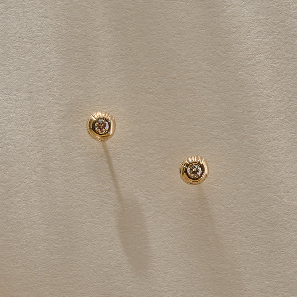 The Temple Studs with Champagne Diamonds