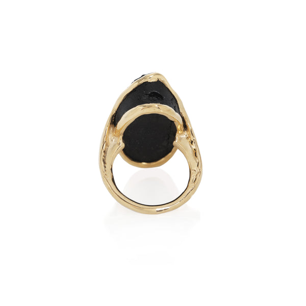 Black Tourmaline Amulet Ring III