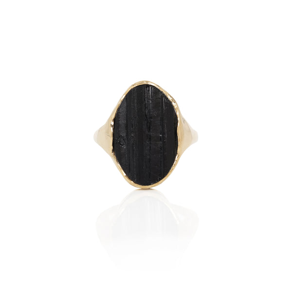 Black Tourmaline Amulet Ring IV