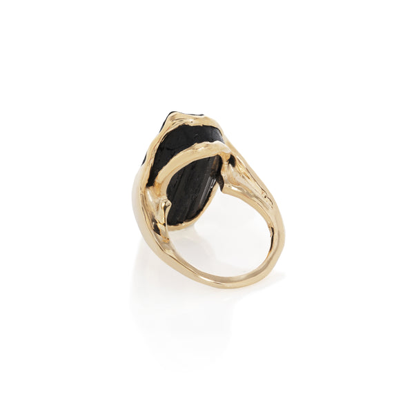 Black Tourmaline Amulet Ring IV