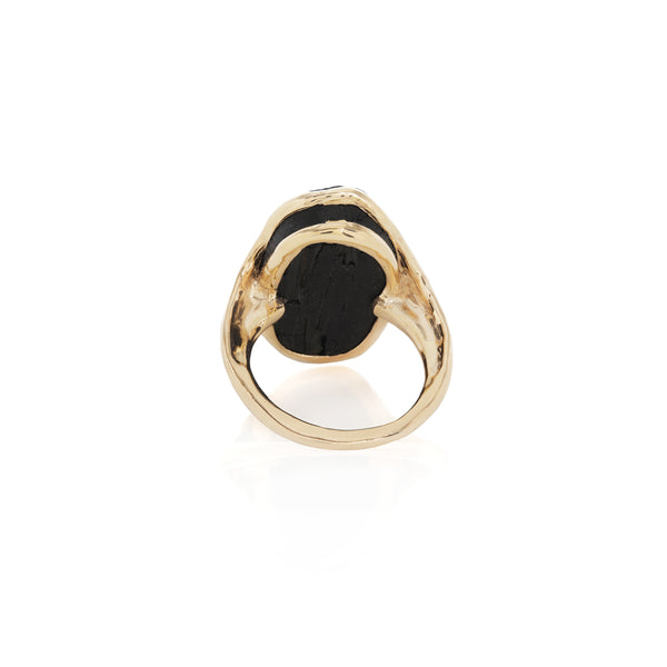 Black Tourmaline Amulet Ring V