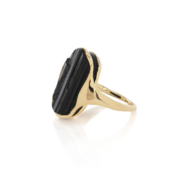 Black Tourmaline Amulet Ring V
