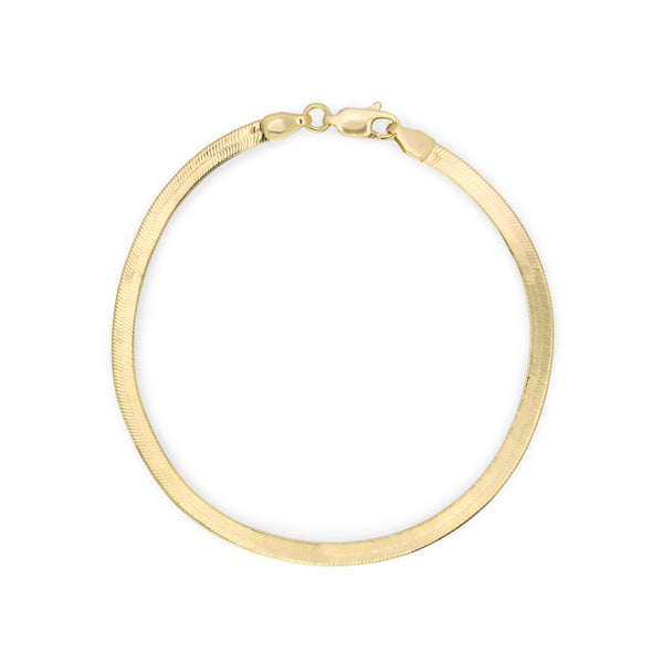14k Gold Herringbone Chain Bracelet