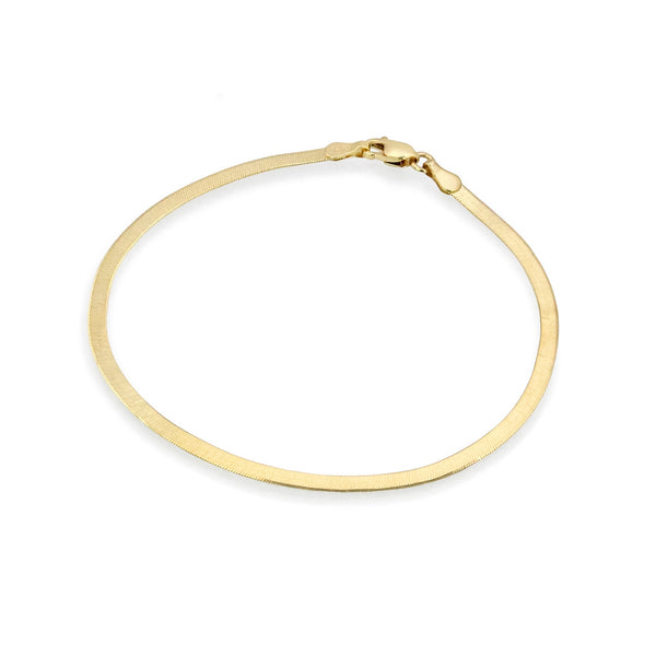 14k Gold Herringbone Chain Bracelet