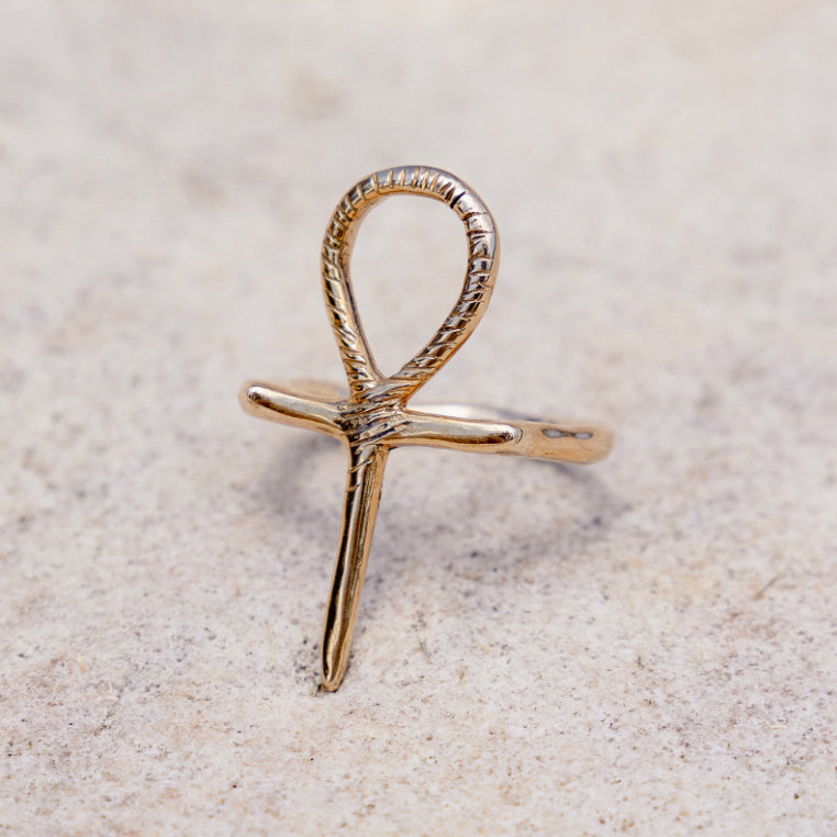 Gold Ankh Ring