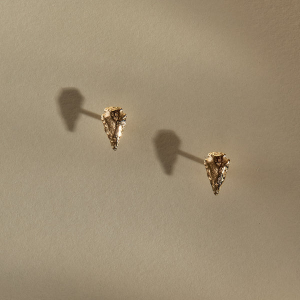 Arrowhead Stud Earrings | Gold