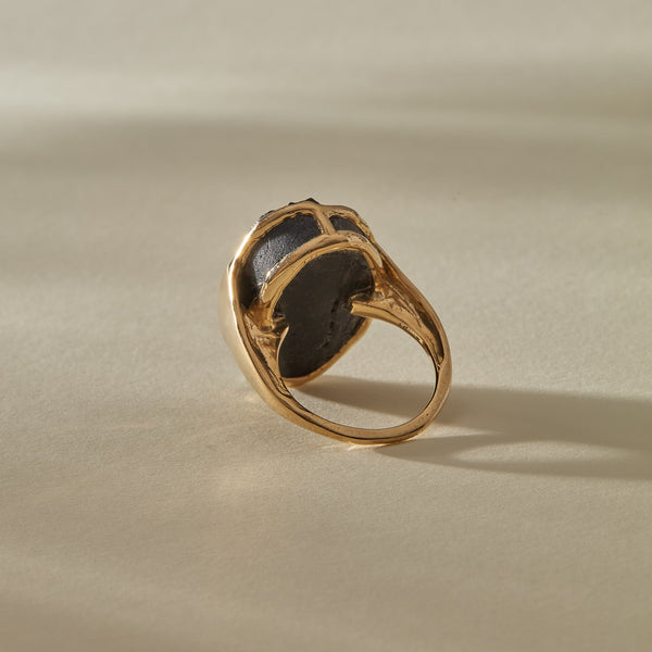 Black Tourmaline Amulet Ring XVI | OOAK