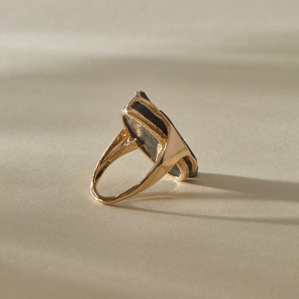 Black Tourmaline Amulet Ring XVI | OOAK