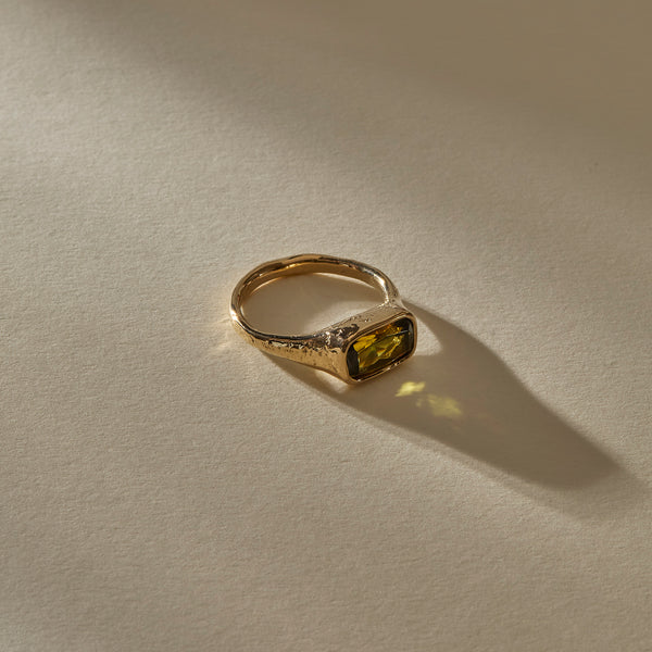 Green Tourmaline Signet II | Gold | OOAK