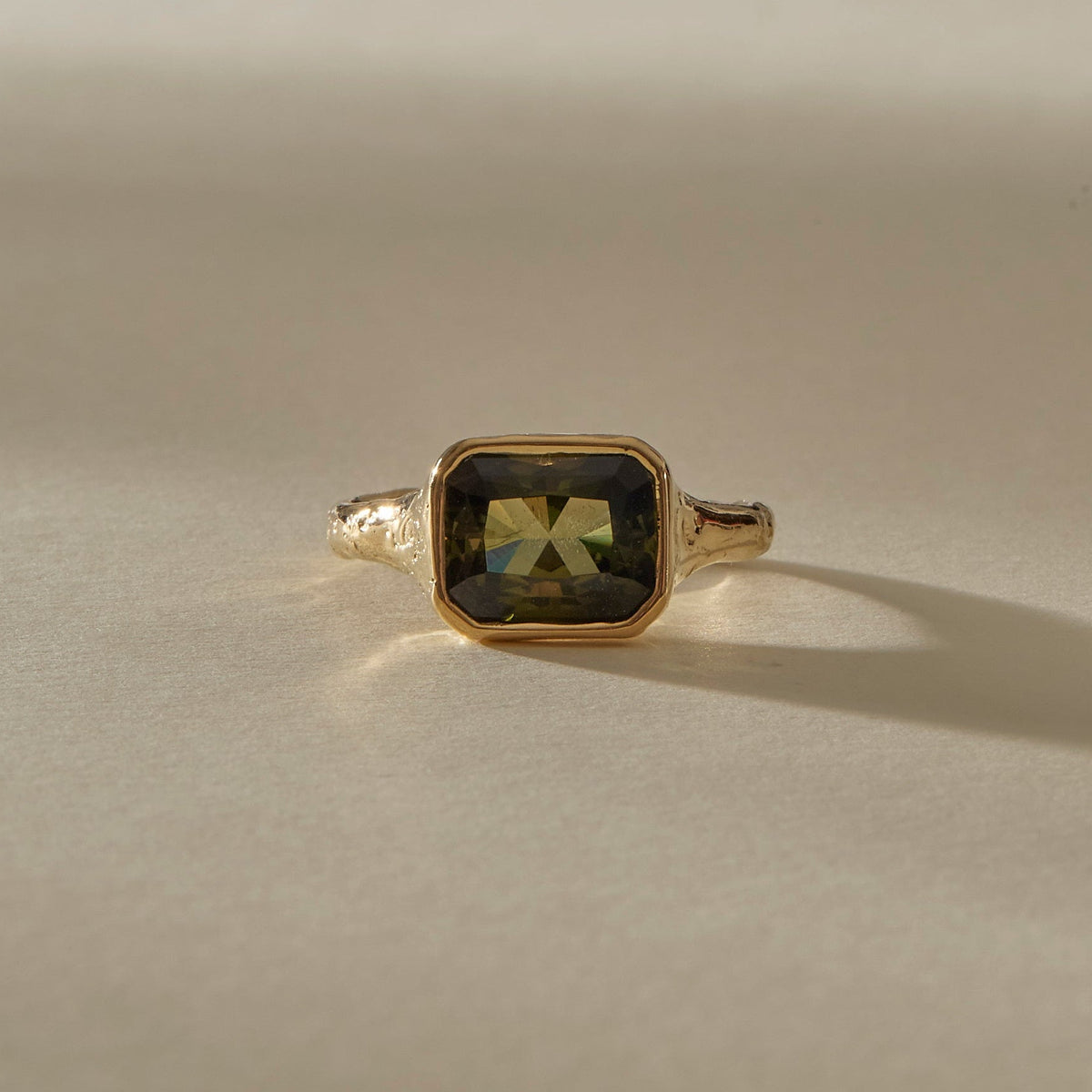 Green Tourmaline Signet III |  Gold | OOAK