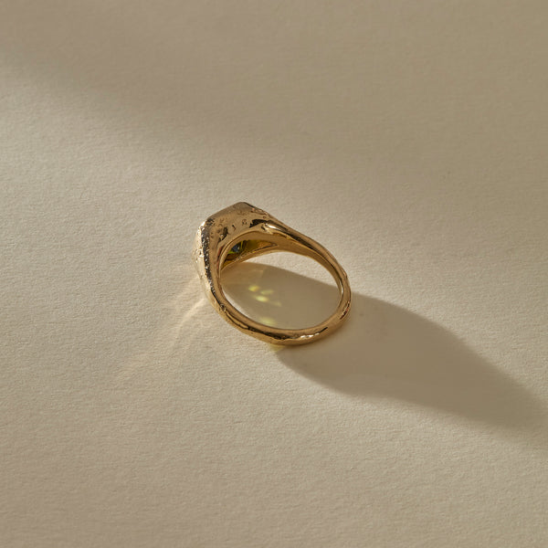 Green Tourmaline Signet IV | Gold | OOAK