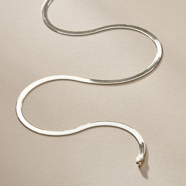 Fehu 2.7mm Herringbone Necklace | Silver