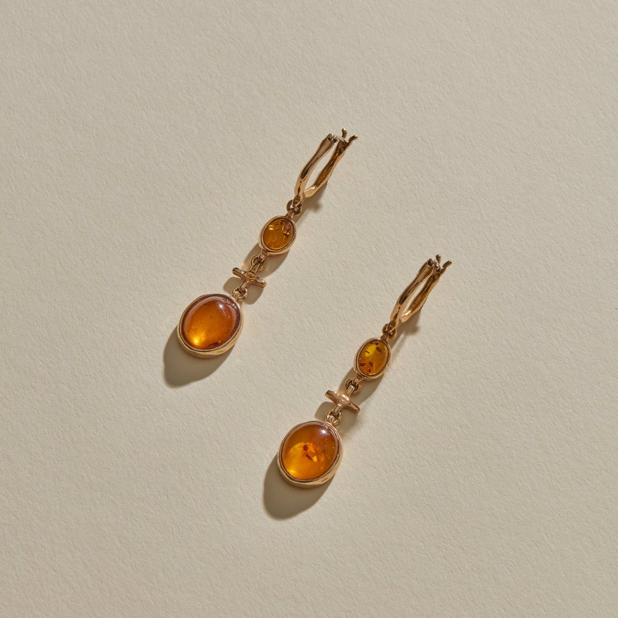 Jūratė Amber Chandeliers Earrings | Gold
