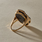 Black Tourmaline Amulet Ring XVIII | Gold | OOAK