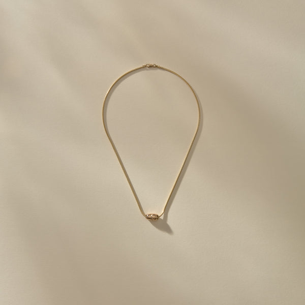 Crescent Stone Necklace | Gold
