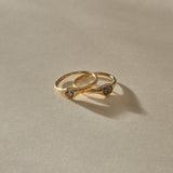 The Selkie Stack | Set of 2 Grey Diamond Rings