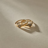 The Selkie Stack | Set of 2 Grey Diamond Rings