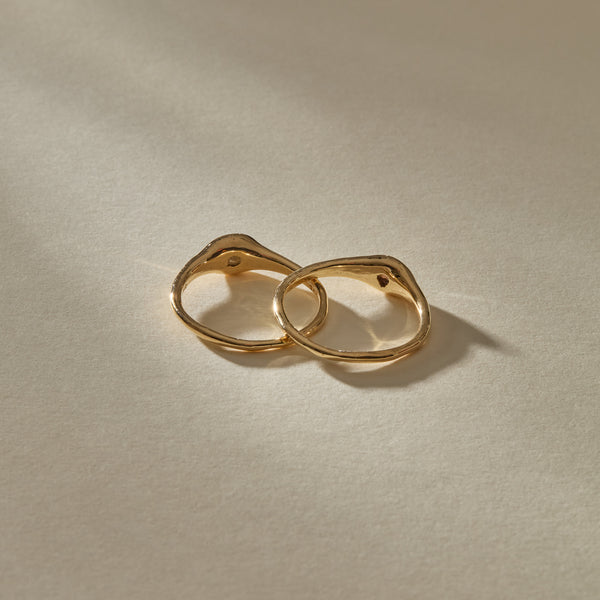 The Selkie Stack | Set of 2 Grey Diamond Rings