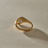 Vía Láctea II Polished Raw Salt and Pepper Diamond Signet Ring | Gold | OOAK