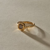 Ambre Square Step Cut Champagne Diamond Ring | Gold | OOAK