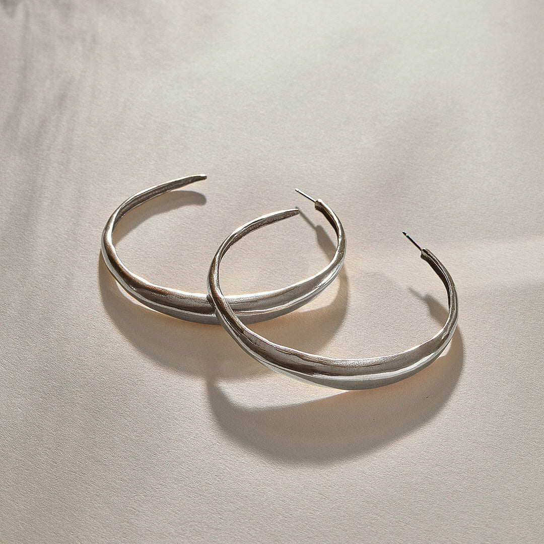 The Silver Cleo Hoops