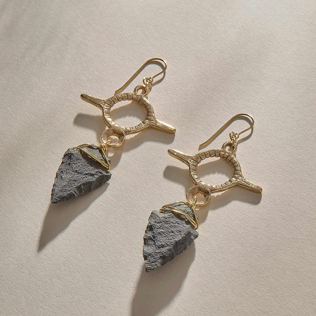 Earth Arrowhead Earrings