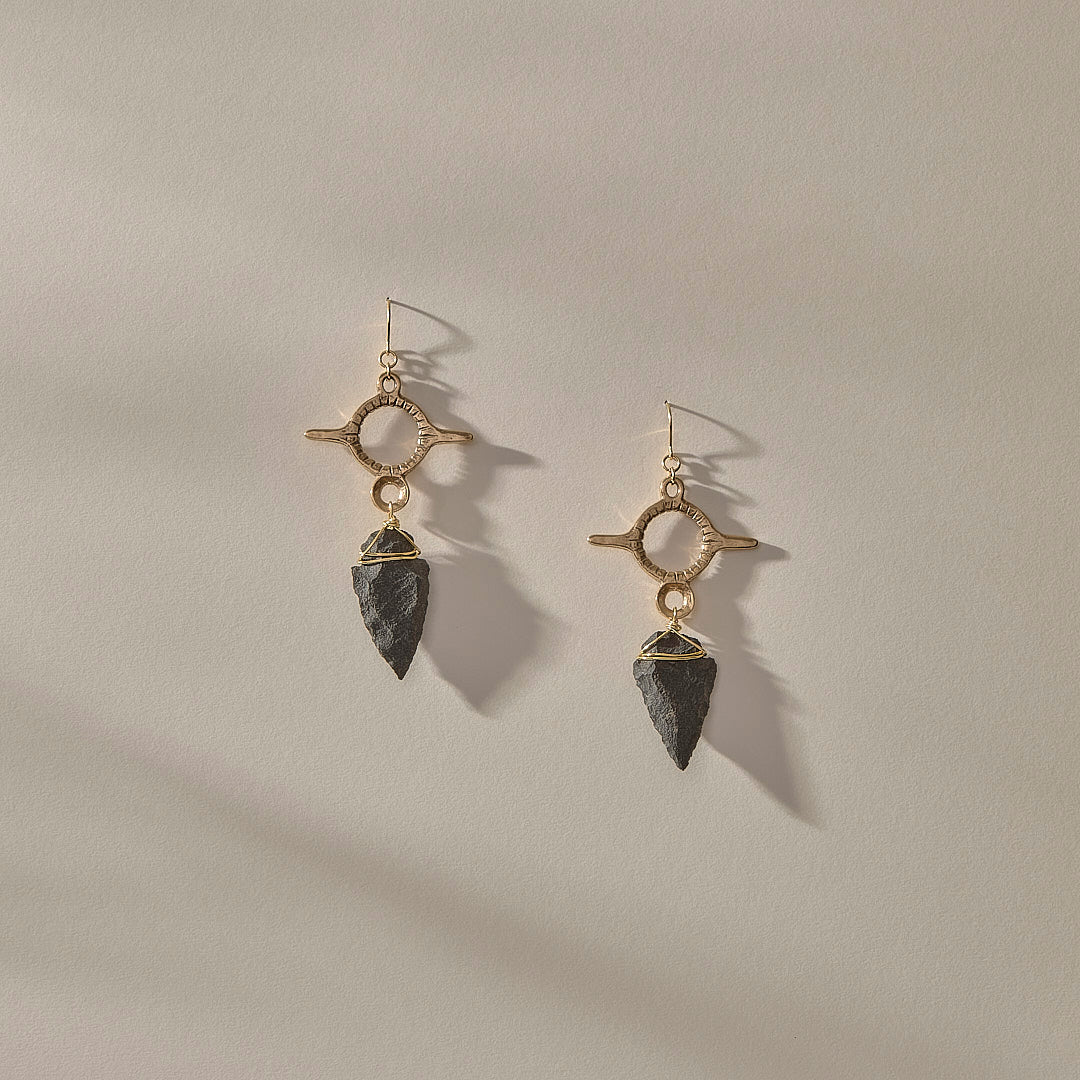 Earth Arrowhead Earrings