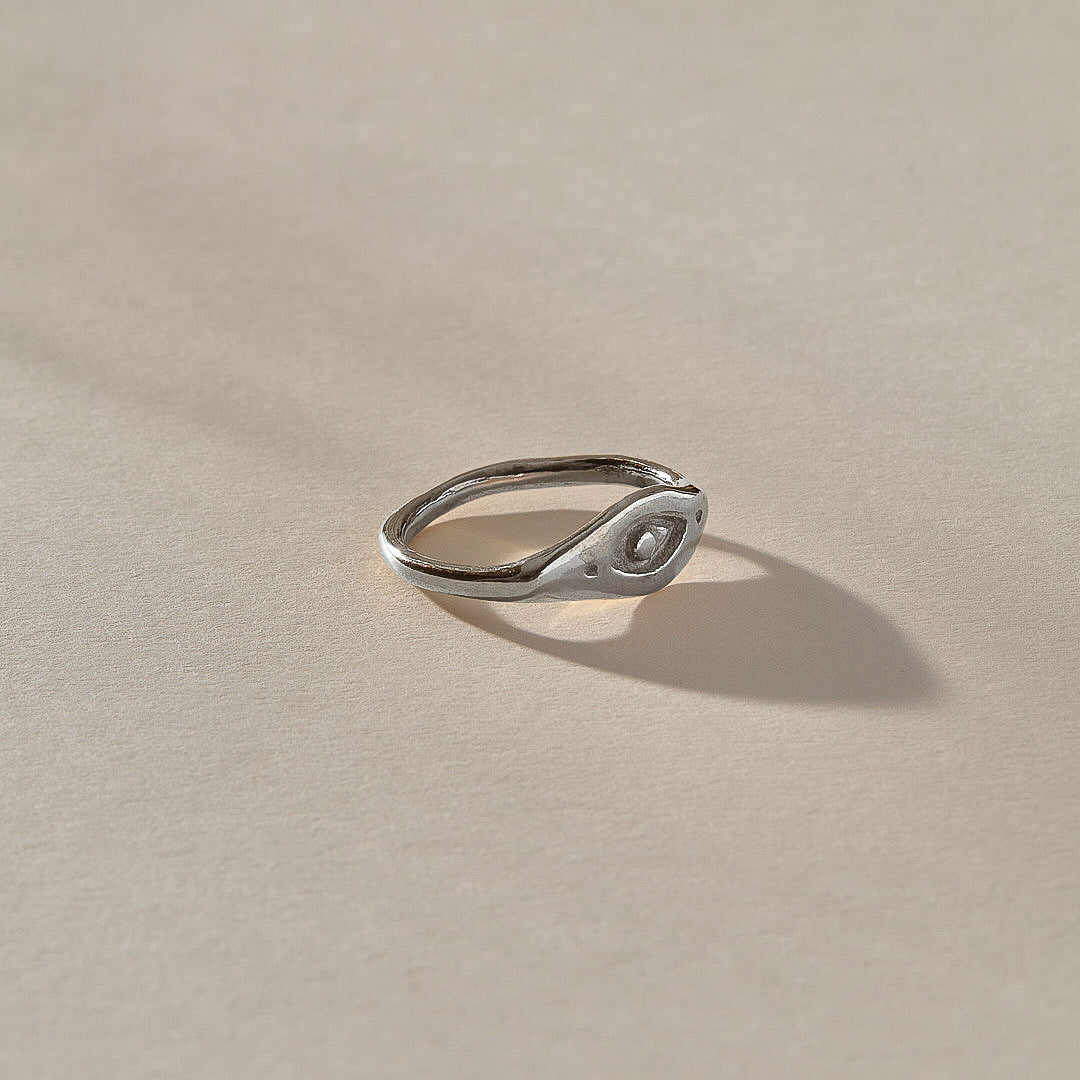 The Silver Evil Eye Ring