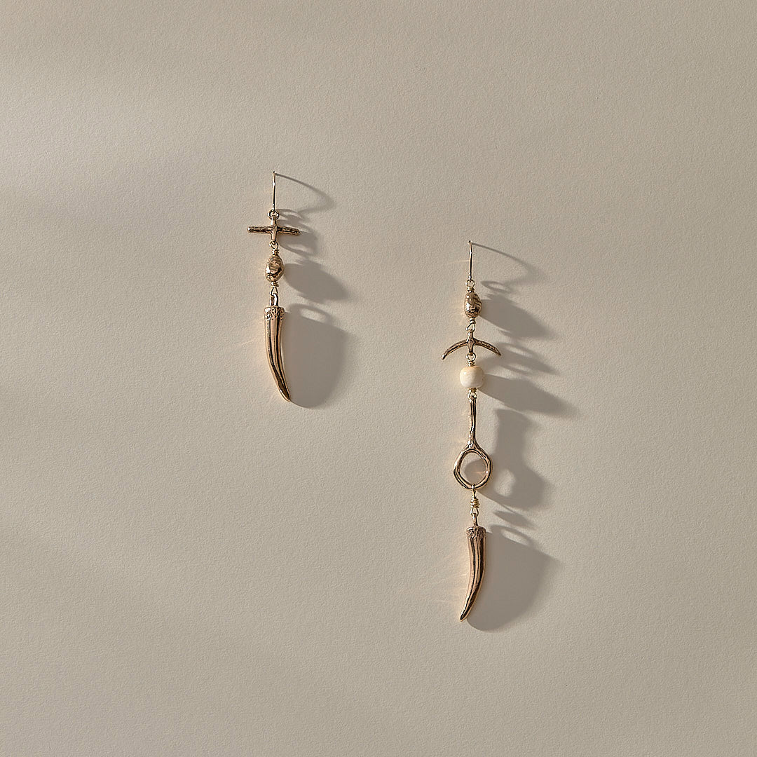 Gathering the Bones Earrings | Gold