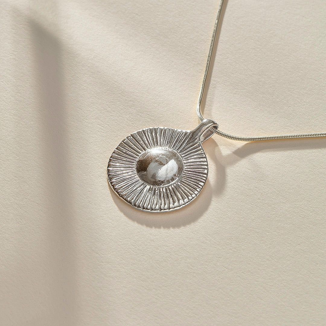 The Silver Heart of the Sun Necklace