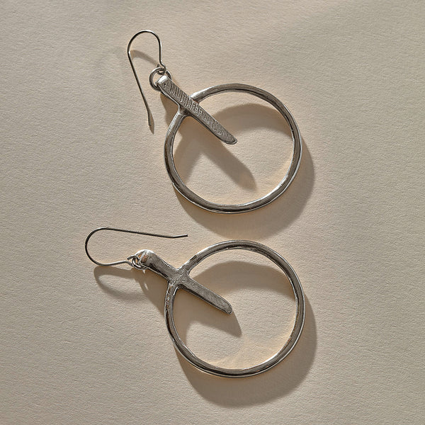 The Silver Henge Earrings