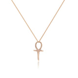 Ankh Mini Charm Necklace | Bronze