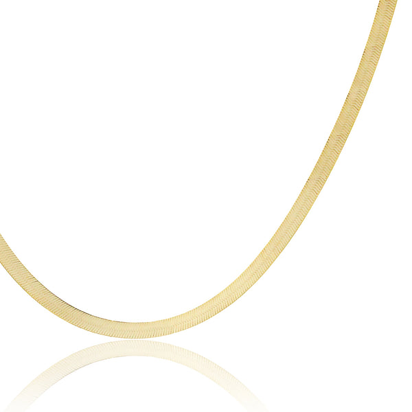 14k Gold Herringbone Chain Necklace