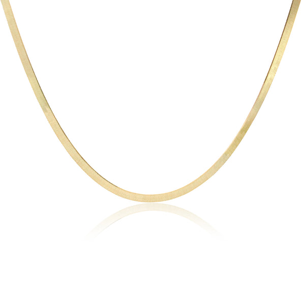 14k Gold Herringbone Chain Necklace