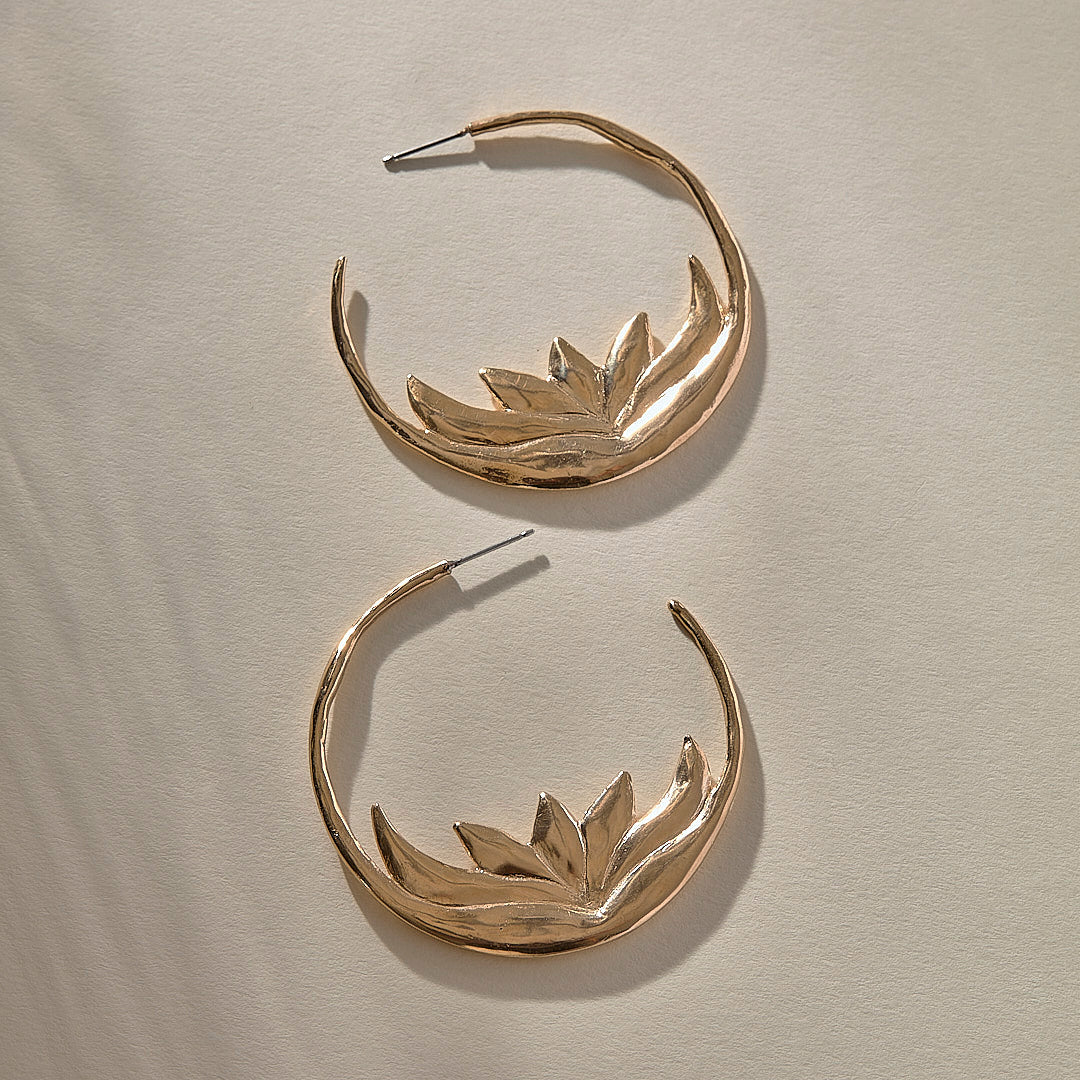 Lotus Hoops | Bronze