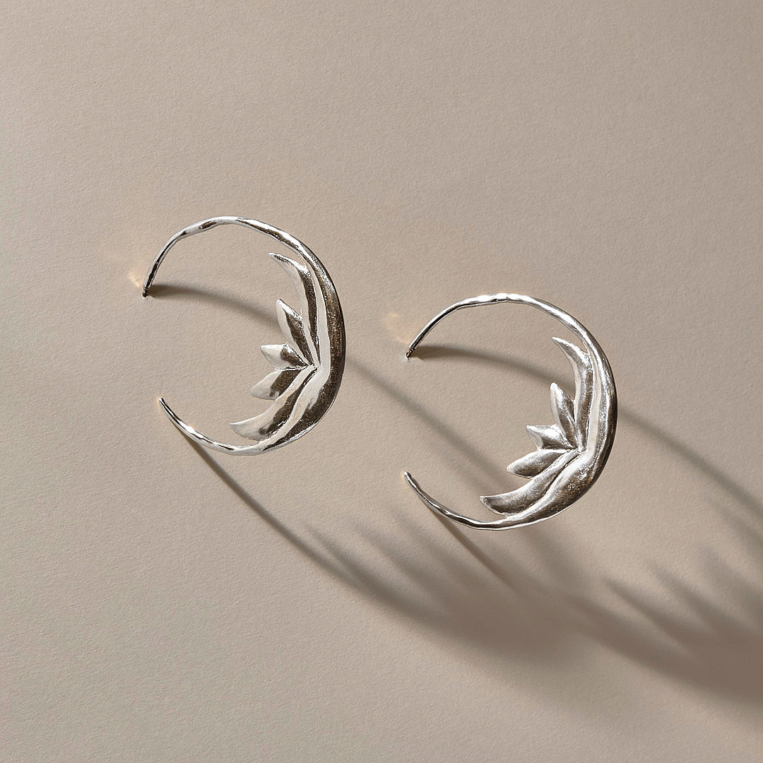 Lotus Hoops | Silver