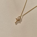 Ankh Mini Charm Necklace | Bronze