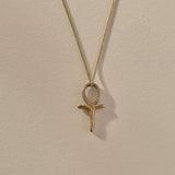 Ankh Mini Charm Necklace | Bronze