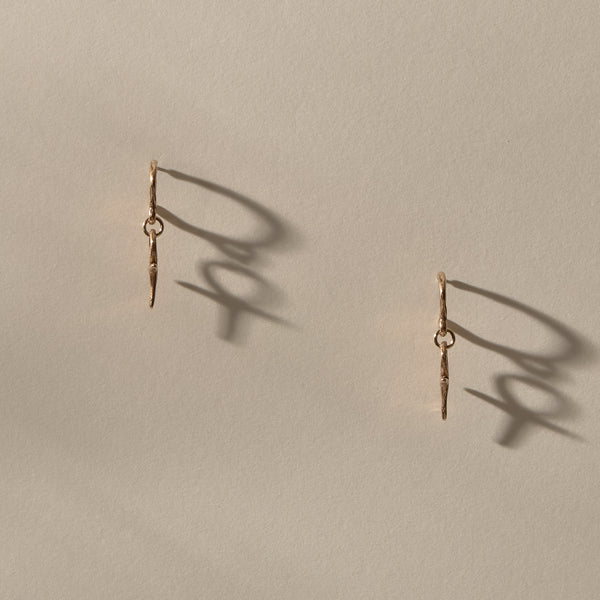 The Gold Ankh Charm Hoops