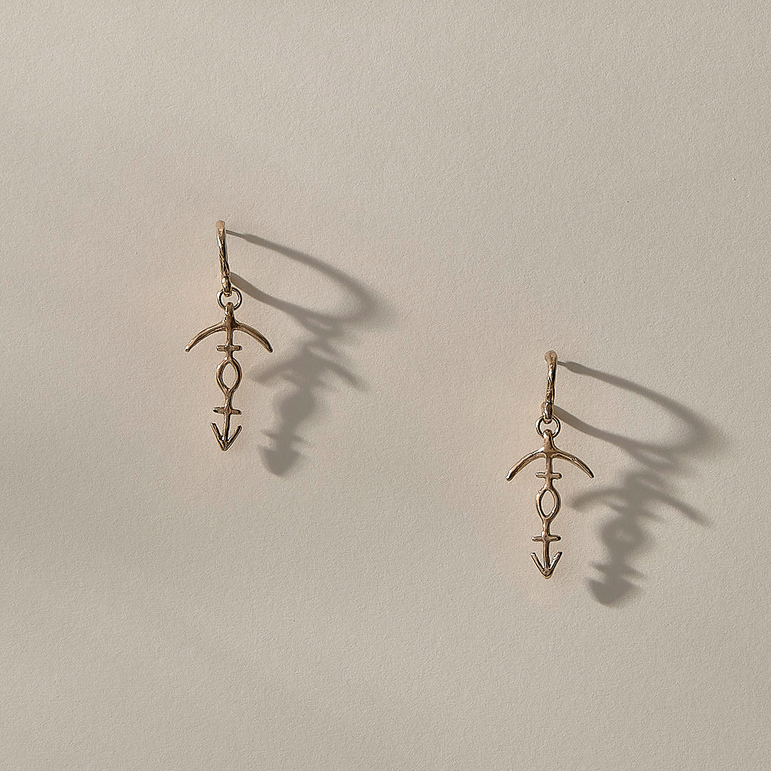 The Bronze Hoku Charm Hoops