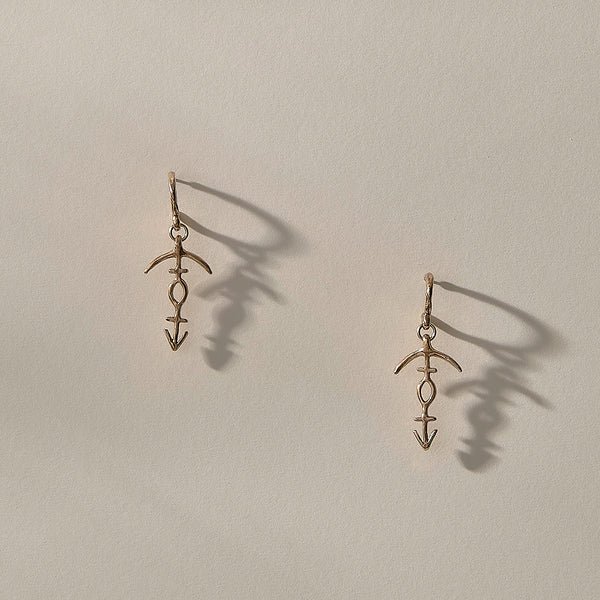 The Bronze Hoku Charm Hoops